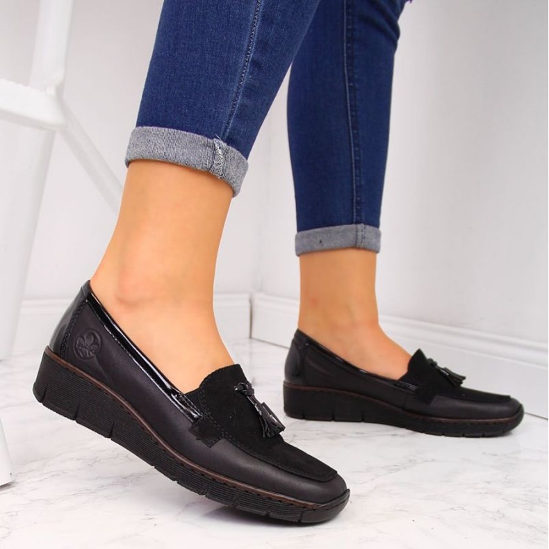 Rieker W RKR395 zapatos cuña negros 2