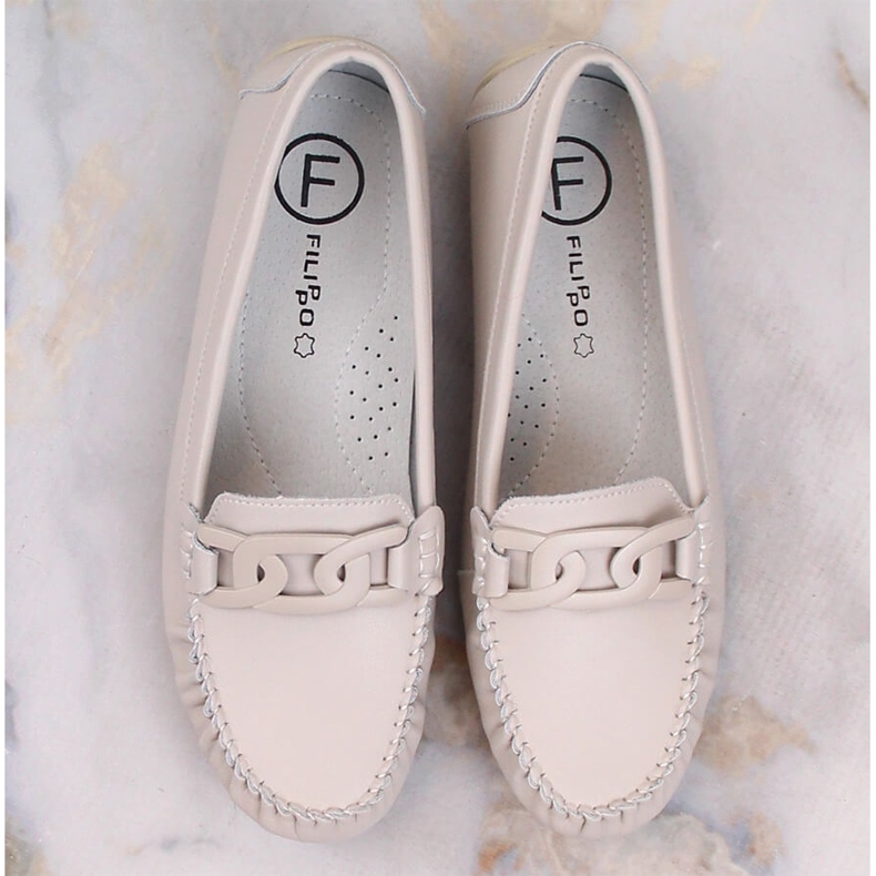 Mocasines Mujer en Piel Filippo DP4547 Beige 5