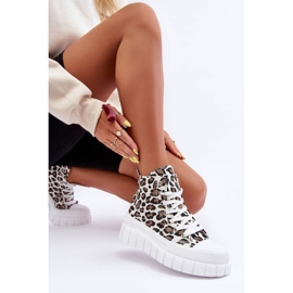 PS1 Zapatillas Altas Mujer Estampado Leopardo Blanco Florens 3