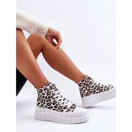 PS1 Zapatillas Altas Mujer Estampado Leopardo Blanco Florens 5