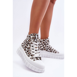 PS1 Zapatillas Altas Mujer Estampado Leopardo Blanco Florens 8