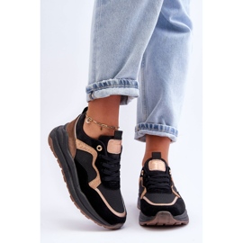 Zapatos Deportivos De Mujer De Cuero De Moda Negro Calarene 3