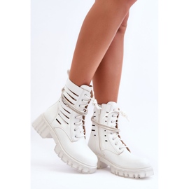 Botas Worker De Moda Con Raya Decorativa White Rocky blanco 2