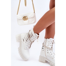 Botas Worker De Moda Con Raya Decorativa White Rocky blanco 4