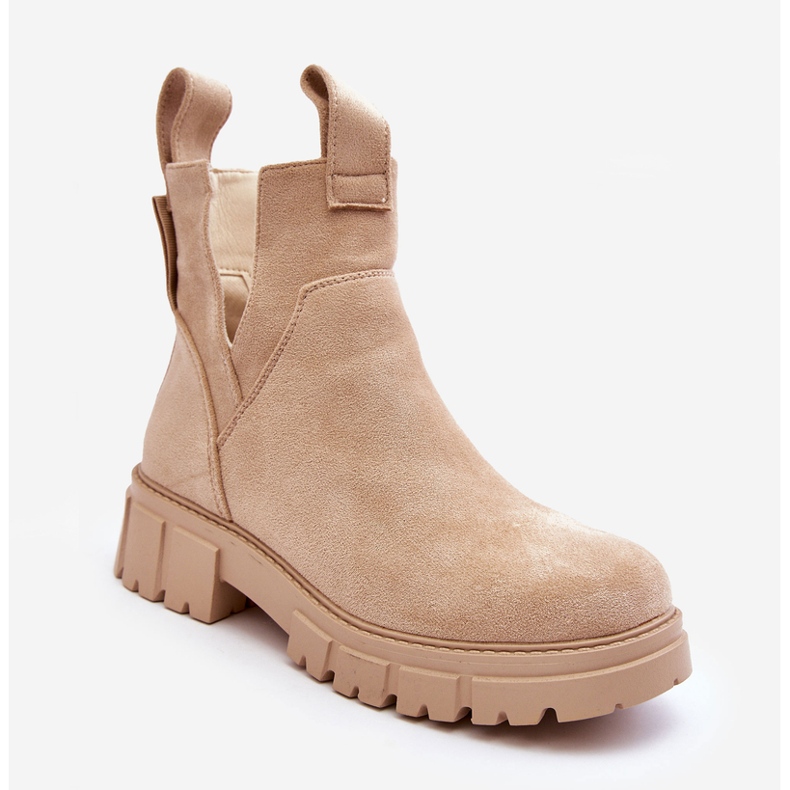 Botas Worker Con Recortes Heaven Beige Claro 1 Botas Worker Con Recortes Heaven Beige Claro 1
