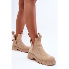 Botas Worker Con Recortes Heaven Beige Claro 5