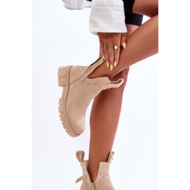 Botas Worker Con Recortes Heaven Beige Claro 7