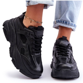 PG1 Zapatillas De Mujer Con Plataforma Gruesa Negro Agnenia 10