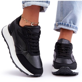 PG1 Zapatos Deportivos De Mujer Con Plataforma Henley Blanco Y Negro 9
