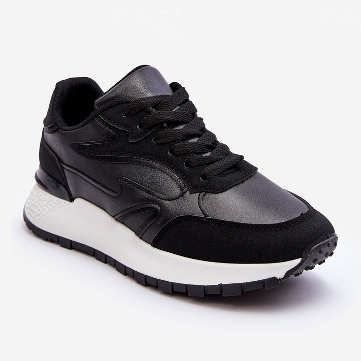 PG1 Zapatos Deportivos De Mujer Con Plataforma Henley Blanco Y Negro 1