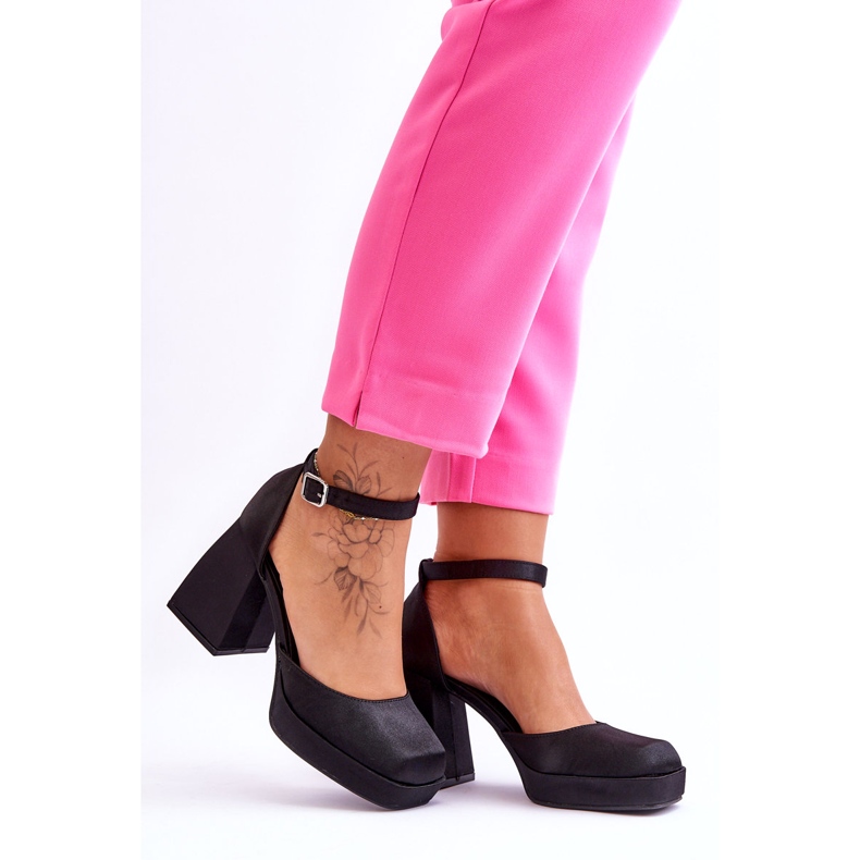 PA1 Bombas de moda en tacones masivos negro sandia 3