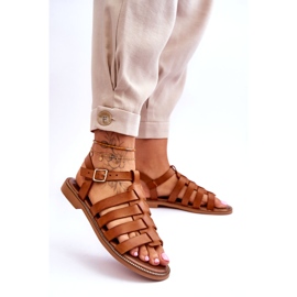 Lemar Sandalias De Piel Con Tiras Marrón Lawren 2