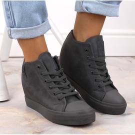 Zapatillas cuña mujer insuladas gris Big Star MM274005 3