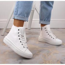 Zapatillas blancas con aislamiento Big Star MM274021 con cordones y cremallera blanco 2