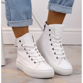 Zapatillas blancas con aislamiento Big Star MM274021 con cordones y cremallera blanco 3