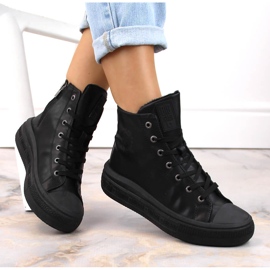 Zapatillas térmicas con cordones y cremallera negras Big Star MM274023 negro 1