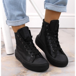 Zapatillas térmicas con cordones y cremallera negras Big Star MM274023 negro 3