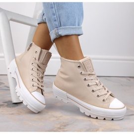 Zapatillas con aislamiento en la plataforma beige Big Star MM274038 1