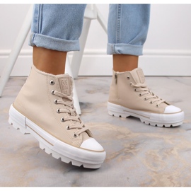 Zapatillas con aislamiento en la plataforma beige Big Star MM274038 2