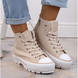 Zapatillas con aislamiento en la plataforma beige Big Star MM274038 3