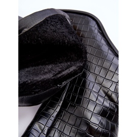 Botas Altas Piel Estampado Serpiente Negro Kornell 1 Botas Altas Piel Estampado Serpiente Negro Kornell 1