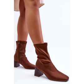 Botas Cremallera Tejido Amisa Marrón 3