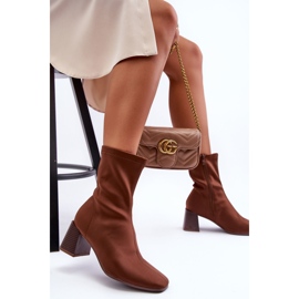 Botas Cremallera Tejido Amisa Marrón 4