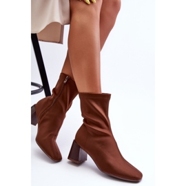 Botas Cremallera Tejido Amisa Marrón 5