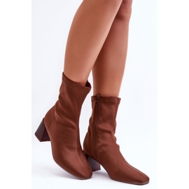 Botas Cremallera Tejido Amisa Marrón 6