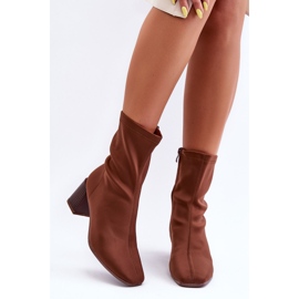 Botas Cremallera Tejido Amisa Marrón 7