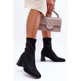 Botas Cremallera Tejido Amisa Negro 6