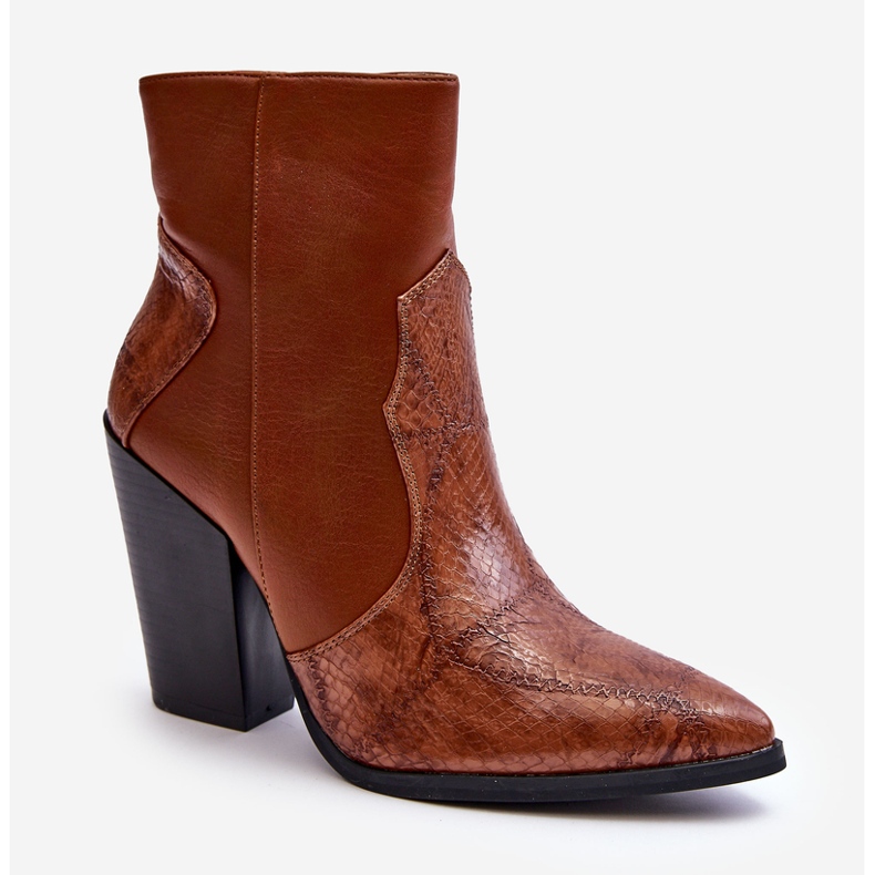 Botas Cowboy Mujer Piel Marrón Fiorene 1