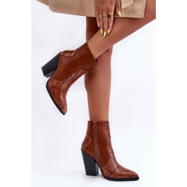 Botas Cowboy Mujer Piel Marrón Fiorene 5