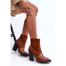 Botas Cowboy Mujer Piel Marrón Fiorene 6
