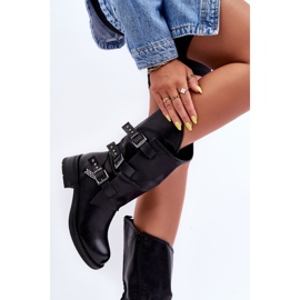 Botas Mujer Piel Tacón Plano Nyreo Negro 6