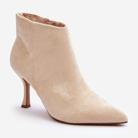 Botas Tacón Mujer Ante Beige Claro Merisa 2