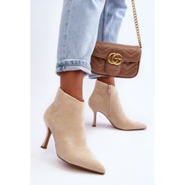 Botas Tacón Mujer Ante Beige Claro Merisa 8