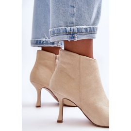 Botas Tacón Mujer Ante Beige Claro Merisa 1