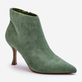 WS1 Botas Tacón Mujer Ante Verde Merissa 1