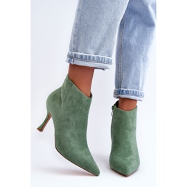 WS1 Botas Tacón Mujer Ante Verde Merissa 4