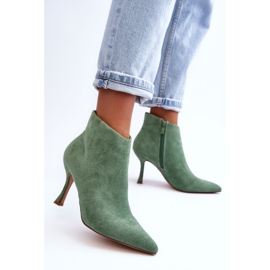 WS1 Botas Tacón Mujer Ante Verde Merissa 3