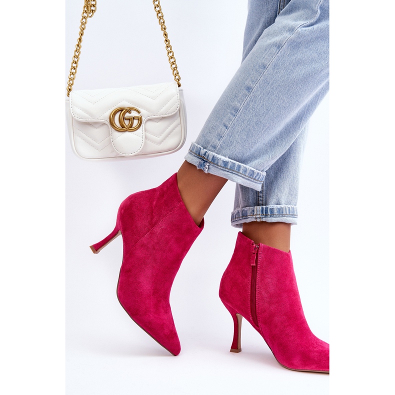 WS1 Botas Mujer Tacón Fucsia Merisa Ante rosado 2