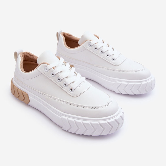 PG1 Zapatillas Clásicas Con Plataforma Blanco Y Beige Nannzie 2