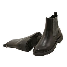 Caprice Botas de cuero para mujeres en el fondo de fondo más grueso 9-25419-41 022 Negro 6