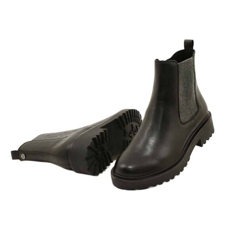 Caprice Botas de cuero para mujeres en el fondo de fondo más grueso 9-25419-41 022 Negro 6