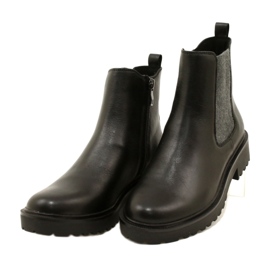 Caprice Botas de cuero para mujeres en el fondo de fondo más grueso 9-25419-41 022 Negro 3