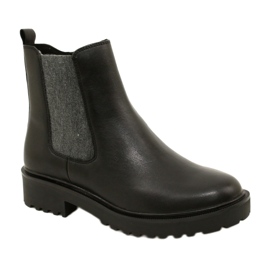 Caprice Botas de cuero para mujeres en el fondo de fondo más grueso 9-25419-41 022 Negro 1