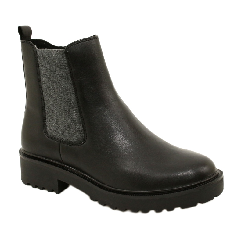 Caprice Botas de cuero para mujeres en el fondo de fondo más grueso 9-25419-41 022 Negro 1
