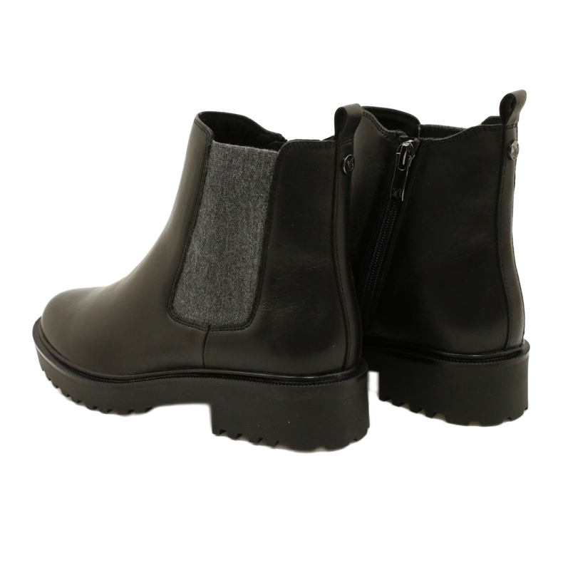 Caprice Botas de cuero para mujeres en el fondo de fondo más grueso 9-25419-41 022 Negro 4