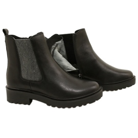 Caprice Botas de cuero para mujeres en el fondo de fondo más grueso 9-25419-41 022 Negro 5